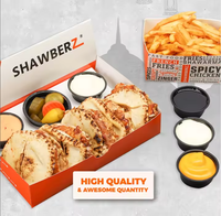 Boîte à emporter personnalisée avec logo imprimé pour shawarma, kebab, frites, poulet, emballage de restauration avec séparateur