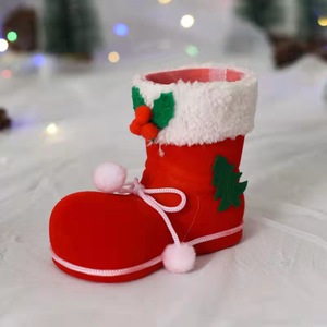 Décorations de Noël Bottes de Noël sac cadeau Boîte à bonbons Bottes floquées petit sac de bonbons cadeau pour enfants - Product Image 6