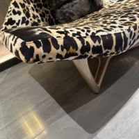 Nouveauté, fauteuils de salon nordiques, fauteuils de détente modernes de luxe, tissu imprimé léopard, fauteuils d'appoint
