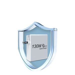 GaN130W Charger 130W PD Fast Charging Multi Port <b>Adapter</b> White And Black American <b>Plug</b> Standard - Product Image 2