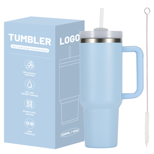 בקבוק מים נירוסטה איכותי 40oz עם קש ומברשת, כוס קפה ניידת לנסיעות - Product Image 3