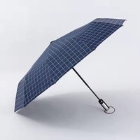 Parapluie à double usage entièrement automatique à trois volets avec colle noire Design créatif personnalisable