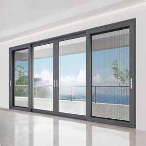 Porte <span class=keywords><strong>coulissante</strong></span> extérieure en aluminium à double vitrage Low-E insonorisée, fenêtres et portes standard, noir, Australie - Product Image 4