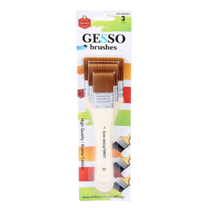 Ensemble <span class=keywords><strong>de</strong></span> 3 pinceaux plats en nylon professionnels Keep Smiling avec manche en bois, pinceaux pour peintres à l'huile et à l'aquarelle, pinceaux pour artistes - Product Image 2