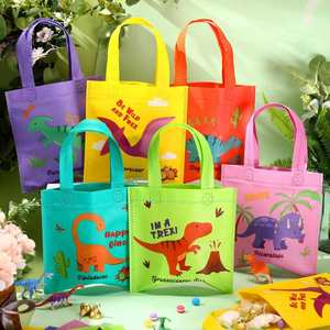 Custom Gift Candy Birthday <b>Dinosaur</b> Decoration Girl Boy Children Eco-Friend Logo Printable Non Woven Bags - Product Image 4