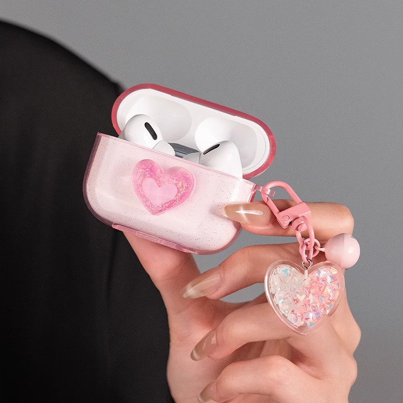 Pink heart shimmer+Pendant