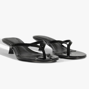 Sandales à talon chaton pour femmes, style tong, talon bas, minimalistes, à enfiler, vente en gros, OEM, personnalisables - Product Image 5