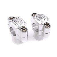 Abrazaderas elevadoras para manillar de motocicleta, adaptador universal de aleación de aluminio negro de alta calidad de 22mm