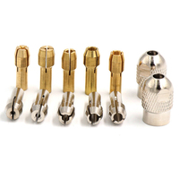 Adaptateur de mandrin de perceuse miniature 0,5 mm-3,2 mm en laiton, adaptateur de pinces de serrage micro en laiton pour outil rotatif électrique