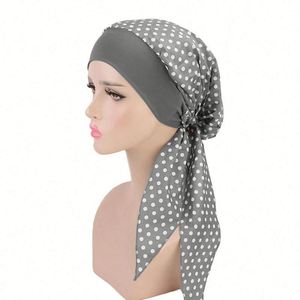 Women Vintage Silky Turbans Bonnet Elastic Wide <b>Band</b> Multifunction Printing <b>Hat</b> Chemo Hair Cap - Product Image 2
