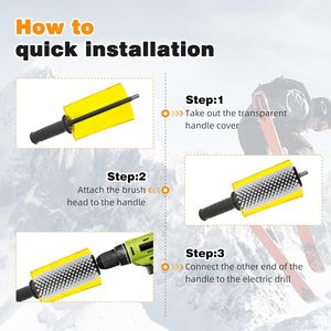 Kit de brosse rotative pour ski de 150 mm avec manche, axe et les 3 brosses (laiton, crin de cheval et nylon) avec sac de protection - Product Image 2