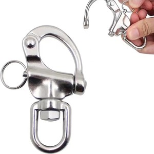 Stainless Steel Double Hook Shackle With Screw <b>Collar</b> <b>Pin</b> Metric D Shape Marine Hardware - Product Image 3