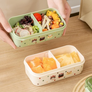 Custom Logo/Color Cartoon Lunch Box with Lid <b>Microwave</b> Oven Safe Students Canteen Simple Food Container Sealed Fruit Box - Product Image 1