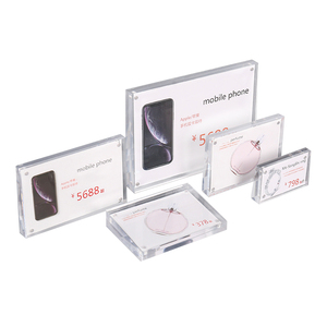 Custom alto magnetico acrilico doppio lato porta segni altamente trasparente prezzo inclinato etichetta <span class=keywords><strong>Plexiglass</strong></span> acrilico telaio