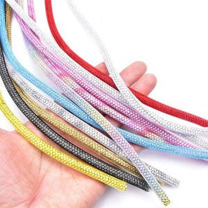 Nuevo estilo: Cordón redondo de 6 mm con diamantes de imitación y malla para capuchas de sudaderas, correas de fundas de teléfono y proyectos DIY - Product Image 1