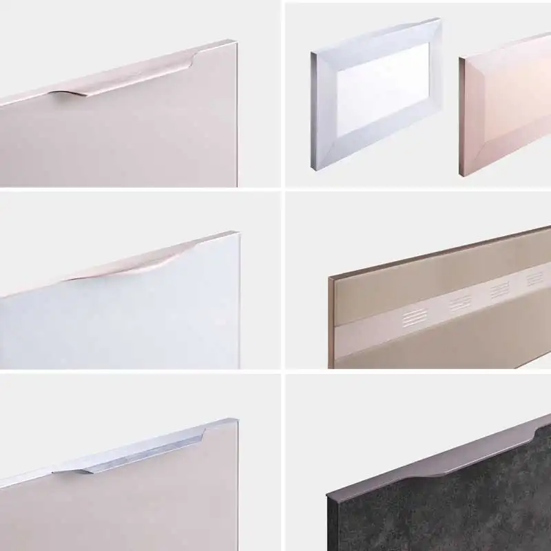 Extrusão de alumínio para armários, maçanetas de porta de móveis em alumínio, perfil para cozinha