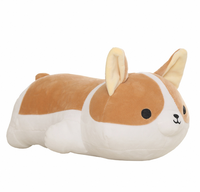 Oreiller en peluche de poupée Corgi en polyester super doux, conception pondérée d'ours de style Pap pour soulager le stress, doublure en maille brodée en coton PP