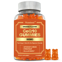 Complément alimentaire en gommes certifié GMP, marque privée OEM, végétalien, 500 mg de coenzyme Q10 et de vitamine B3, pour stimuler l'énergie cellulaire et la protection antioxydante
