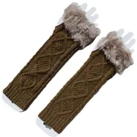 Оптовая продажа, различные стили, модные теплые перчатки для рук, женские вязаные рукавицы из искусственной шерсти, вязаные перчатки, теплые перчатки без пальцев