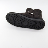 AIWEI YZAW-023 Bottes d'hiver pour femmes, imperméables, antidérapantes, absorbant la transpiration, en fausse fourrure, en daim synthétique, noires