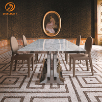 Ensemble de table à manger moderne pour 12 personnes avec plateau en marbre, forme et pieds personnalisables, pour meubles de restaurant, Foshan Guangdong, garantie de 5 ans