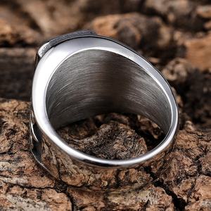 Anillos Vintage de Lucifer Morningstar, Acero Inoxidable, Estilo Punk Satánico, Piedra Lunar, Ágata Negra, Sello, Anillos de Sello para Hombre y Mujer - Product Image 5