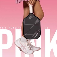 Raquette de pickleball Deluxe RPM Ella Oh V2 rose en fibre de carbone T700, noyau en nid d'abeille de 16 mm, durable et de qualité supérieure, approuvée par l'USAPA