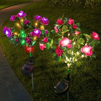 Lampu Taman Tenaga Surya Azalea LED Outdoor, Lampu Hias Bunga untuk Taman dan Halaman, Tahan Air, Lampu Berwarna, Kontrol Cahaya, Grosir