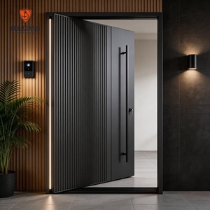 Porte d'entrée en acier moderne antivol <span class=keywords><strong>VICENTE</strong></span> avec poignée et serrure personnalisables en option pour usage commercial - Product Image 1