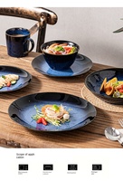 Usine en gros moderne porcelaine sous glaçure couleur 9 pouces assiette Steak salade plat pâtisserie vaisselle fête utilisation sens avancé