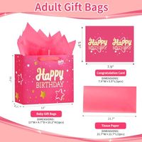 Hochwertige Tragbare Geschenkbox in Pink mit Goldprägung, Umweltfreundlich, Wasserdicht, Magnetverschluss, Modern und Luxuriös