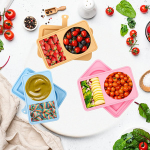 Tái sử dụng Snack <span class=keywords><strong>Container</strong></span> có nắp đậy tùy chỉnh <span class=keywords><strong>Silicone</strong></span> đôi ngăn Snack hộp <span class=keywords><strong>container</strong></span> - Product Image 6