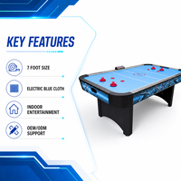 Table de hockey sur air électrique bleue de haute qualité de 7 pieds pour salle de jeux à domicile, équipement sportif d'intérieur, avec tableau de scores électronique