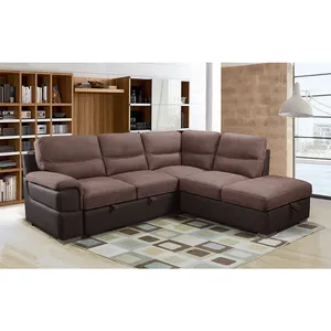 Dongguan Tianhang furniture assorted colors Upholstered 2s+chaise microfiber fabric sofa bed living room sofa