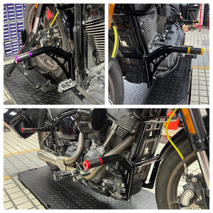 กันชนหลังแบบใหม่สำหรับ <span class=keywords><strong>Harley</strong></span> Softail 2018~2024 Street Bob <span class=keywords><strong>Low</strong></span> <span class=keywords><strong>Rider</strong></span> S คาร์บอน End Delrin Sliders ที่พักเท้าผู้โดยสาร - Product Image 3