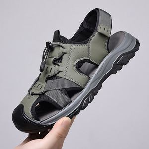 Sandalias de Hombre para Exteriores con Punta Cerrada, Casuales de Verano, Suela de Goma, Entresuela de EVA, Forro Textil, Cierre de Velcro - Product Image 3
