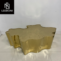 Table basse de luxe unique en acier inoxydable or eden tronc d'arbre table centrale