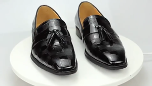 Diseñador de lujo de los hombres de flecos punta cuadrada con cordones ligeros transpirables antideslizantes Patchwork mocasines elegantes de oficina de negocios - Product Image 6