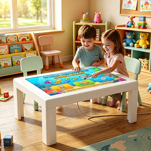 Mesa de Juego OEM ODM de Fábrica de 32, 43, 55 y 75 Pulgadas con Pantalla Táctil, PC <span class=keywords><strong>Todo</strong></span> en Uno, Escritorio Interactivo para Entrenamiento Cerebral, Apto para Niños - Product Image 2