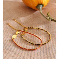 Bracelet en acier inoxydable plaqué or tendance JINYOU 6174, bracelet classique en polyester tissé rouge et noir