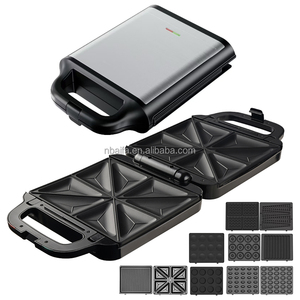 Aifa New Hot 7 6 5 4 3 2 en 1 eléctrico desmontable 4 rebanadas cerámica puntos blancos Parrilla de sándwich de acero inoxidable Waffle cake Maker - Product Image 5