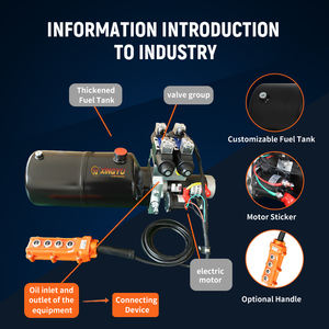 Unité de puissance <span class=keywords><strong>hydraulique</strong></span> verticale 4L 16 Mpa 0.75CC/R 0.8KW 12V avec poignée et courroie horizontale cylindrique 1 canal - Product Image 5