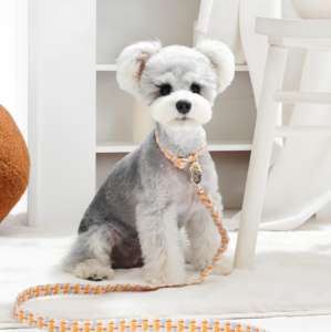 Collier pour chien en coton personnalisé, taille XS, luxueux, élégant, moderne, imprimé tendance, durable, confortable, réglable, doux - Product Image 3