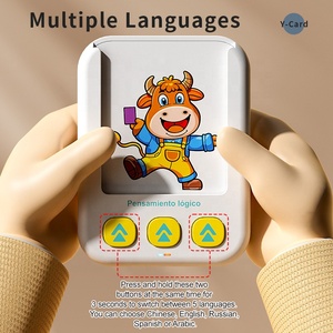 เครื่องเรียนรู้การอ่านคำศัพท์แบบขายส่ง Samtoycn ของเล่นเสริมพัฒนาการทางประสาทสัมผัสสำหรับเด็กออทิสติก บัตรคำศัพท์พูดได้ภาษาสเปน พร้อมการ์ด 55 ใบ - Product Image 4