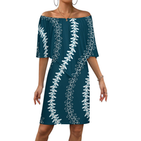 Dropshiping Vêtements Robes pour femmes Robe Shaw à épaules décolletées Design imprimé hawaïen Robes décontractées élégantes pour femmes