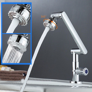 Keran air terjun Multifungsi rotasi 360 °, keran air terjun semprotan Sungai wastafel air dingin keran cuci untuk kamar mandi - Product Image 2