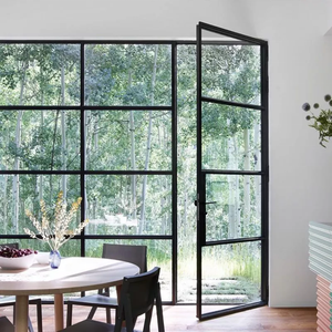 Cửa Kính Bằng Sắt Rèn Khung Đen Hiện Đại Cho Ngoài Trời - Product Image 1