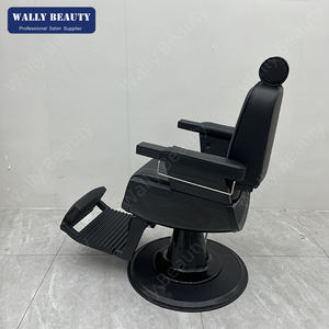 Ghế cắt tóc nam chuyên nghiệp, kiểu dáng cổ điển, màu đen, có đế bơm thủy lực ngả lưng. - Product Image 4
