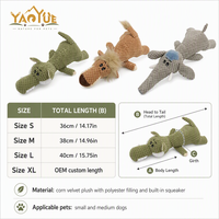Jouet à mâcher pour chien en peluche de velours de maïs, motif dessin animé mignon, avec couineur, interactif, pour le nettoyage des dents, pour chiens de petite/moyenne taille, 3 styles animaux