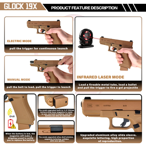 G19x pistolas de hidrogel airsoft gun <span class=keywords><strong>metallo</strong></span> pistola gelblaster <span class=keywords><strong>pistole</strong></span> <span class=keywords><strong>giocattolo</strong></span> per adulti - Product Image 3